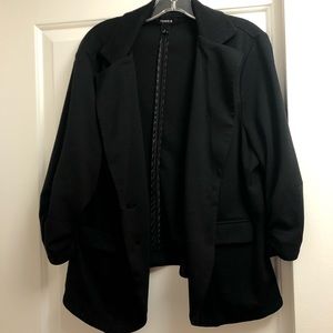 Torrid Ruched Sleeve Ponte Blazer (Torrid size 1)